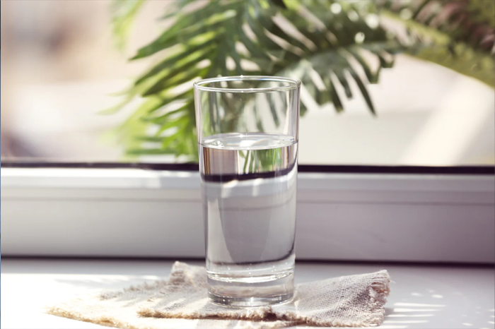 Glass of water to stay hydrated
