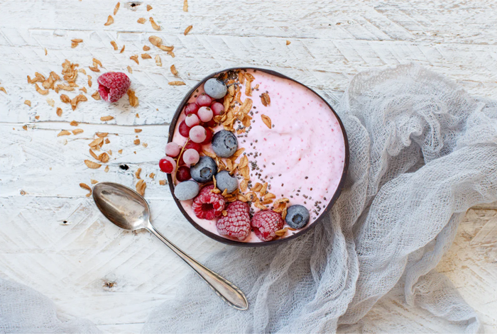 Radiant supplement anti-aging powder fruit smoothie bowl