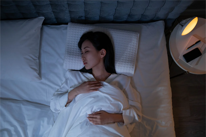 sleep woman in bed night
