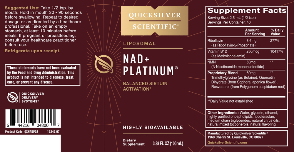 
                  
                    Quicksilver Scientific NAD Platinum 100ml
                  
                
