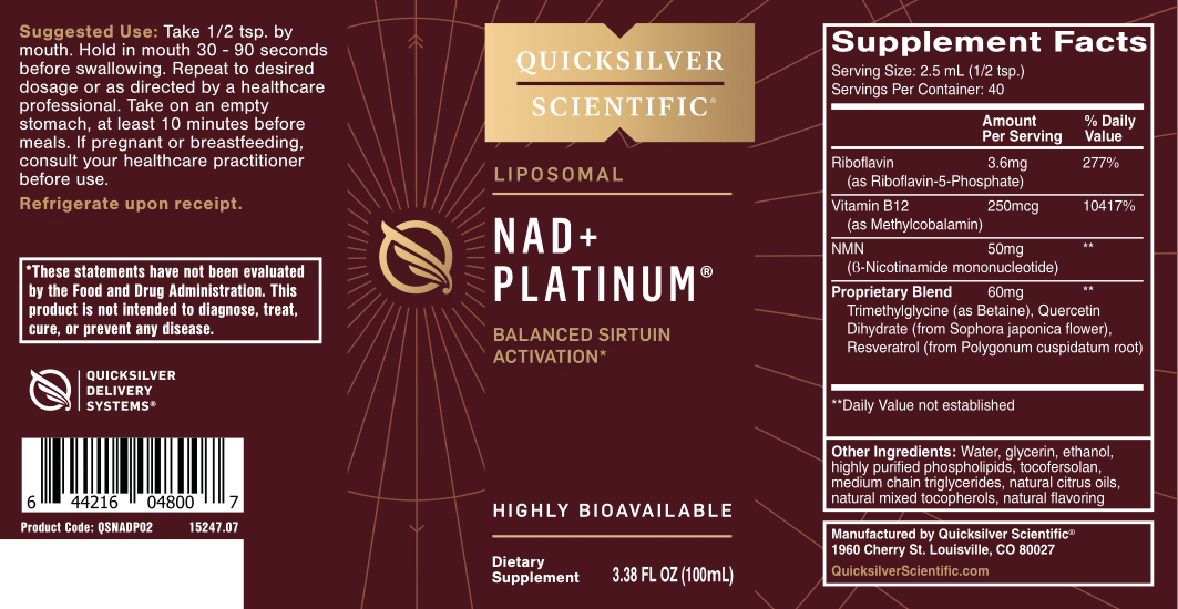 
                  
                    Quicksilver Scientific NAD Platinum 100ml
                  
                