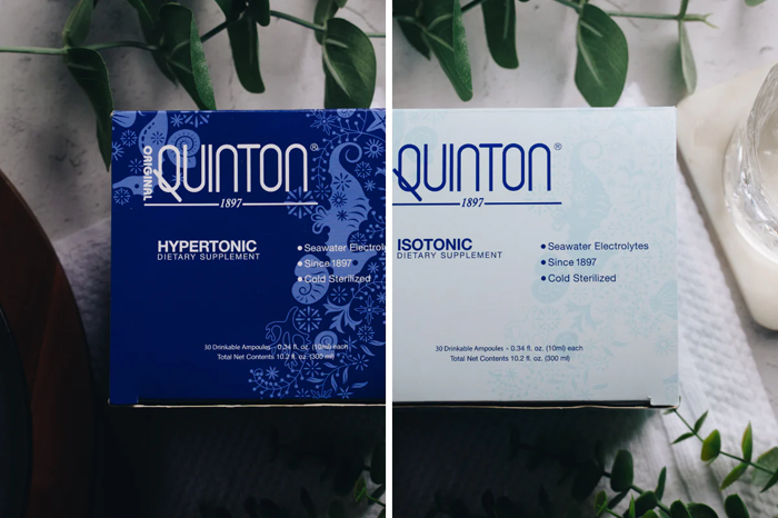 Our Quinton Isotonic and Hypertonic hydration formulas offer the minerals  and electrolytes needed to support cell renewal. It's everything you need  to make it through this hot summer!