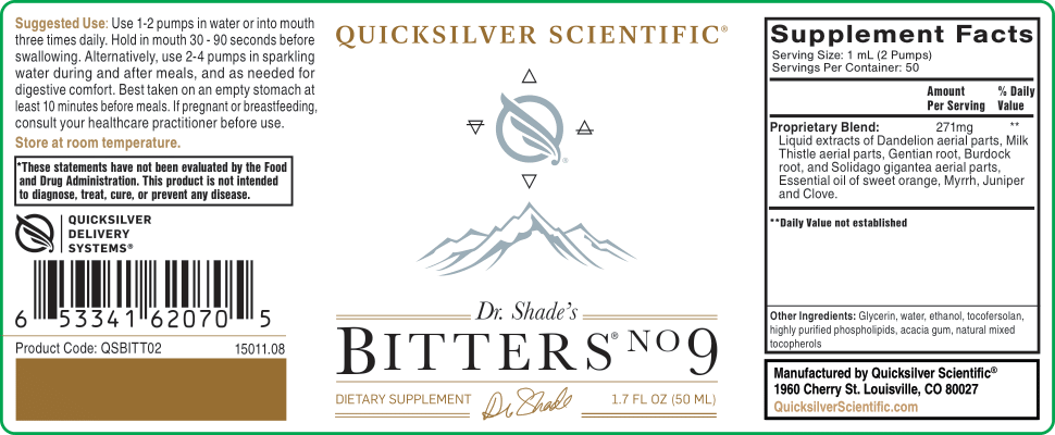 
                  
                    Quicksilver Scientific Dr. Shade's Bitters No.9
                  
                