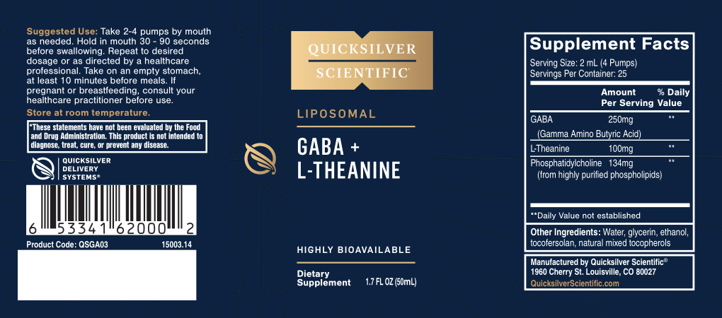 
                  
                    Quicksilver Scientific Liposomal GABA with L-Theanine Supplement
                  
                