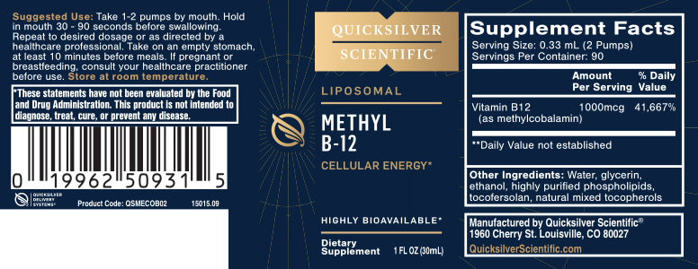 
                  
                    Quicksilver Scientific Liposomal Methyl B-12
                  
                