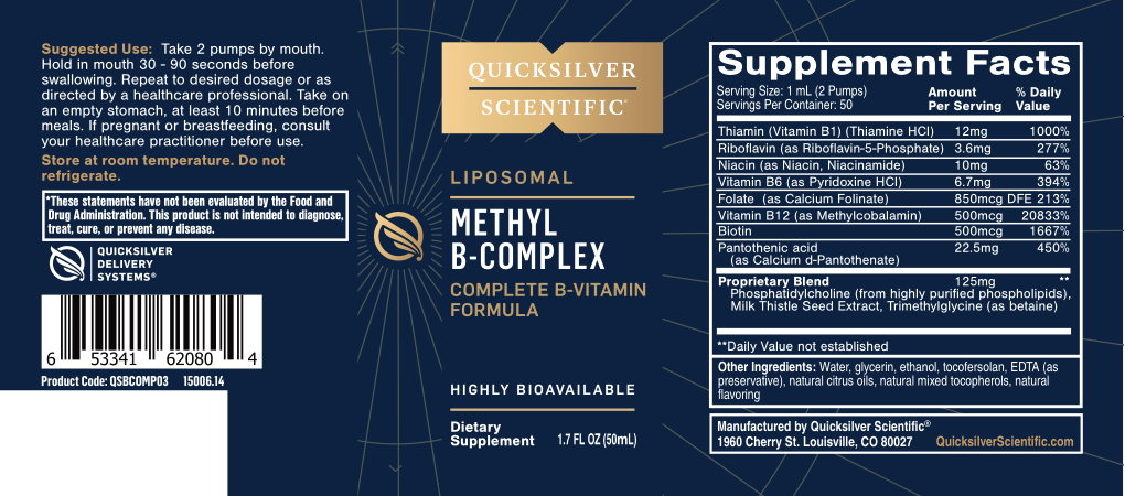 
                  
                    Quicksilver Scientific Methyl B Complex liquid Vitamin B 50ml
                  
                