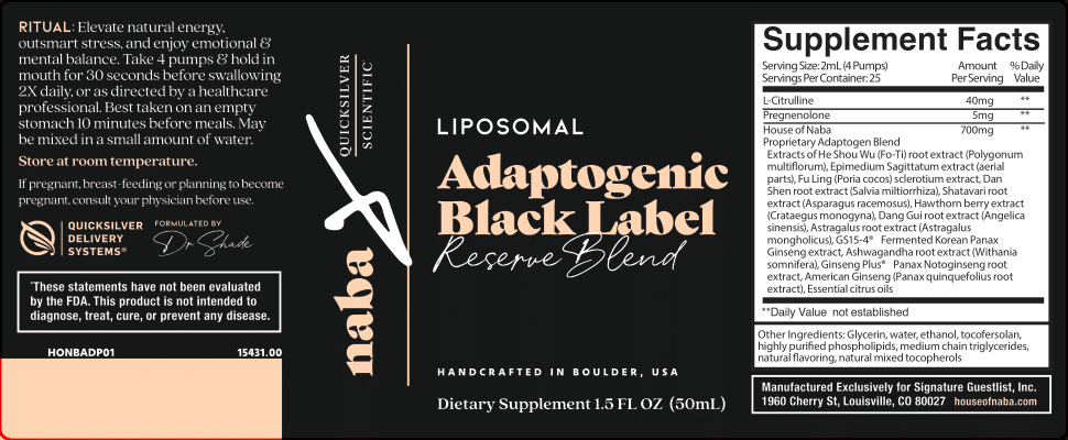 
                  
                    Quicksilver Scientific Adaptogenic Black Label Reserve Blend
                  
                